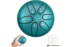 IECO Mini Steel Tongue Drum 3 Inch 6 Notes Steel Drum, Balmy Drum for Kids, Buddha Stones Mini Steel Tongue Drum Sound Healing Drum Kit