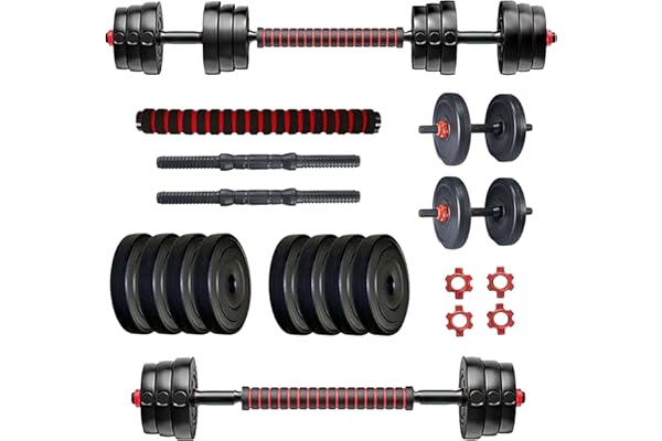 Protoner PVC 3 in 1 convertible DM 4-40 Kg Dumbbells Set and Fitness Kit for Men and Women Whole Body Workout (20 kg (2 kg x