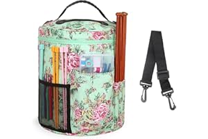 Katech Sac Tricot Rangement pour Laine, Sac de Rangement pour Pelote de Laine, Aiguille à Tricoter et Accessoires, Grande Capacité Sac Fourre-Tout pour Le Stockage de la Laine