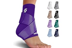 SS SLEEVE STARS Sleeve Stars Cavigliera Ortopedica per Distorsione - Cavigliera Sportiva, Rimedio Fascite Plantare e Tendine d'Achille, Fascia Elastica Caviglia con Cinturino per Uomo e Donna (singolo/viola scuro)