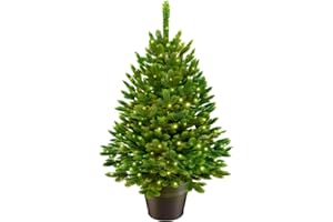 ‎ARTITREE ArtiTree - Künstlicher Weihnachtsbaum 80cm im Topf mit LED - Christmas Tree für Innen und Außen, Kunstlich Baum für Weihnachtsdeko, Realistische Optik