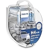 Philips WhiteVision ultra H4, set di 2 luci anteriori bianche