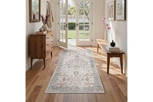 GENIMO Machine Washable Rugs Living Room, 80x150cm, Vintage Rug, Boho Area Rugs, Non-Slip Carpet, Low Pile, Non-Shedding, Traditional Oriental Printed Design, Dining Room, Home Office, Bedroom