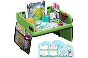 lenbest Vassoio da viaggio, Apprendimento al coperto all'aperto educativo Gioco da tavolo con piano cancellabile a secco - 6 penne e 5 carte da disegno - Vassoio multifunzione per ragazze maschi