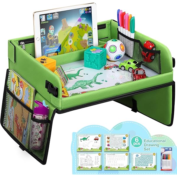 Vassoio Da Viaggio Per Bambini WIYETY - Con Tasche In Rete, Per Auto, Passeggino E Treno - Foto 5