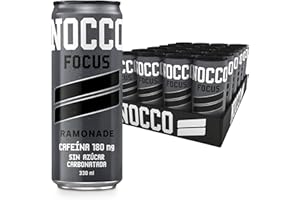 NOCCO - Bebida Energética con 180mg Cafeína, Enriquecida con Vitaminas B6 y B12, Sin Azúcar, Sin Carbohidratos - 24 x 330ml inkl. Pfand (Ramonad)
