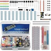 Starter Kit Electronic Components with 830 Holes Breadboard LED Cable Buzzer Resistors Transistor Various Components Potentio