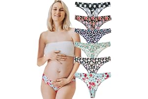 KUKU PANDA Tangas Invisibles para Mujer Cómodas Bragas de Maternidad Conjunto de Ropa Interior Sin Costuras Variedad de Entrenamiento Atlético Pack de 6