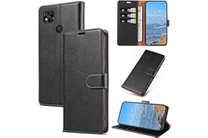 KKEIKO Funda para Xiaomi Redmi 10A, Billetera Carcasa de PU Cuero, Anti Golpes Magnético Funda con Stand Function para Xiaomi Redmi 10A, Negro