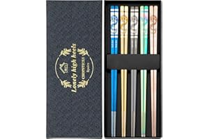 LONELY HIGH HEELS Lot de 5 paires de baguettes réutilisables en acier inoxydable - Passe au lave-vaisselle - Réutilisables - Cadeau pour la maison, le restaurant, le camping