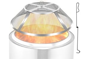 HYDREAM Fire Pit Shield for Solo Stove Ranger 15 Inch,Stainless Steel Spark Screen for Solo Ranger,Fire Pits Mesh Protector Cover Top Sparks Guard Outdoor Heavy Duty for Hot Embers-Silver