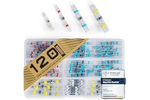 BAURIX® Set di connettori per saldare impermeabili [120 pezzi] - Connettori termoretraibili saldanti IP67 per connessioni di cavi impermeabili - Giunti elettrici - Connettori saldanti
