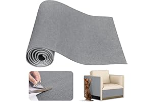 MOVYEE Tappeto Tiragraffi per Gatti Autoadesivo, 200x40cm Protezione Divano Graffi Gatto,Tagliabile DIY Climbing Cat Scratcher per Divani, Mobili e Pareti (Grigio chiaro)