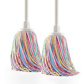 Happy Rainbow &ndash; Pack of 2 Super Absorbent Recycled Microfiber Mops with Universal Thread Extra Large Head 22 cm Sustainable a