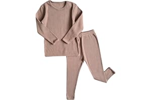 DREAMBUY Conjunto Algodon Dos Piezas, Pijamas para Bebe,niñas,niños,Pantalones y Manga Larga, Trajes para Bebes, Acanalados, a Rayas, Otoños Invierno, Ropa de Abrigo