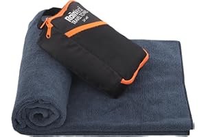 Rainleaf Microfiber Travel Towel Quick Dry Swimming Towel Ultra-Compact,Super Absorbent,Washcloths for Bathroom, Shower,Camping,Backpacking-Navy 34"x60"