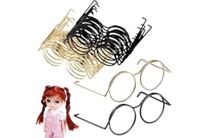 TOYANDONA 20 Stück Mini-Puppenbrillen Metalldrahtrand Klare Brillen Stoffpuppen-Anziehbrillen Klassische Retro-Sonnenbrillen Für Bastelarbeiten Puppen Haustiere Kostüme Cosplay