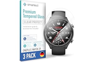smartect Szkło Hartowane [3 Sztuki, Clear] dla OnePlus Watch 2R, Szklana Ochrona Ekranu 9H, Ochraniacz Ekranu bez Pęcherzyków, Bez Odcisków palców