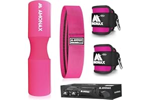 Amonax Podkładka Na Sztangę, Do Przysiadów, Bardzo Gruba Piankowa Wyściółka Do Podparcia Szyi I Ramion, Wytrzymała Osłona Na Siłownię, Fitness, Trening Dla Kobiet