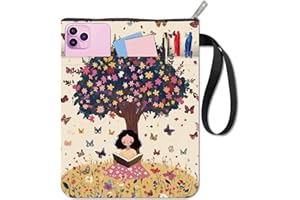 CRASPIRE Fundas de Libros Lavables de 11x8.7 Pulgada Funda Libro Lectura Bajo los Árboles para Bolsillo Tela Doble Cara Regalos Temáti