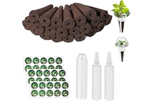 KATSIRO Juego de 120 unidades de cultivo hidropónico con 30 esponjas de crecimiento, 30 cestas de plantas, 30 etiquetas para plantas, kit de cápsulas hidropónicas para interior hidropónico jardín