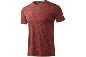 Peakwell Herren Sport T-Shirt Kurzarm Funktionsshirt Laufshirt mit Reflexstreifen für Fitness, Training, Gym