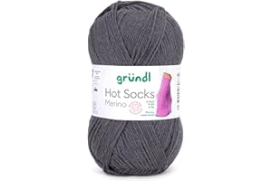 Gründl Hots Socks - Lana merino a 4 fili, 50 g/200 m, 75% lana vergine (merino, superwash), 25% poliammide, senza mulesing, standard Öko-Tex (13 antracite)