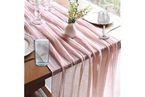 PONFXP Pink Table Runner, 90 x 180 cm Table Runners for Dining Table, Elegant Wrinkle Texture Design Tablecloth, Spring Table Runner Perfect for Wedding, Birthday Party Decor (1 Pack)