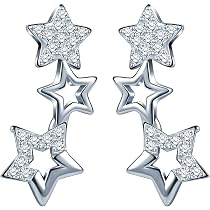 Collana con doppia stella, collana con due stelle, collana con ciondolo a stella laterale, collana in oro 9K 14K 18K, oro rosa, regalo per lei, gioielli celestiali - Italia