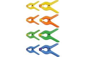 WERKZEYT Klemmzwingen - Set 22 teilig 63/90 mm - Blau/Grün/Orange/Gelb - Zwinge mit hoher Federkraft/Federklemme mit beweglichen Backen/Handtuchklammern für Strandliegen / B25161