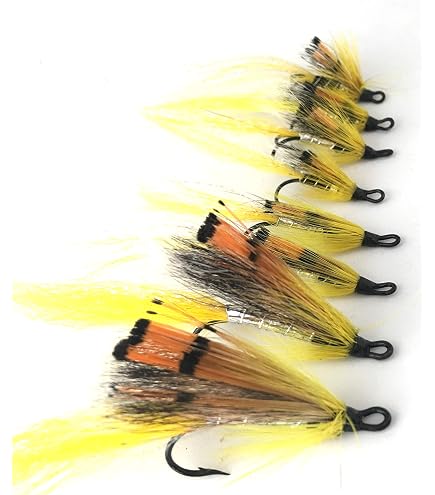 Lot De 16 Mouches Doubles Taille 8 - Pour Mer Et Petit Saumon - Boîte à Clip Incluse - Motifs Variés