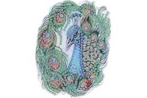 Hztyyier DIY 5D Diamond Painting Kits for Adults, Peacock Chimes Decoration Children's Gifts Crafts Wall Window Hanging Pendant