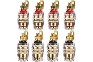 RUNCCI-YUN 8 Pezzi Presa a Banana Jack 4 mm, Connettori a Banana Femmina, Connettore a Spina Banana, 4mm Connettore Banana Jack Terminale del Binding, Connettore Postale, Montaggio a Pannello