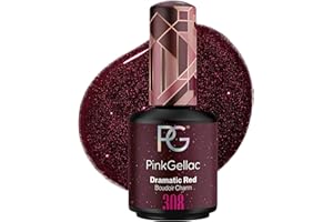 ‎PINK GELLAC Pink Gellac UV Gel Nagellack - 308 Dramatic Red 15 ml - Glitzer Gel Lack Rot - Lang Anhaltender Gellack UV - Einfache Entfernung Shellac Nagellack - Nail Gel Polish - UV Nagellack Made in Holland