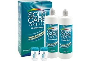 Solocare Aqua vårdmedel för mjuka kontaktlinser, dubbelpack, 2 x 360 ml