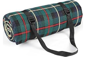 Ben & Bel Couverture de pique-nique résistante à l'eau, au sable et à la saleté avec bandoulière - Vert foncé - Carré - 150 x 200 cm - XL