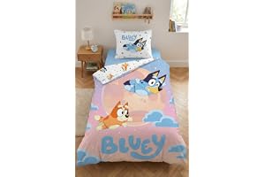 Bluey Bingo Stjärnor Enkelsäng Påslakan 140x200 + Örngott 65x65 Bomull
