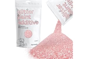 Light Rose Gold Glitter Paint Additive 100g for Adding Sparkle to Paints & Varnish | Paint Walls Sparkly Add to Emulsion, Acrylic or Lacquer Indoor | Hemway