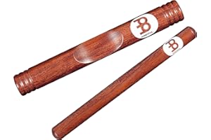 Meinl Percussion Wood Claves African - 1 Pair of Cylindrical Claves - Musical Instrument - Walnut, Natural (CL2RW)