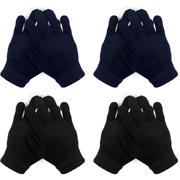 DKDDSSS Kinder Handschuhe 3 Paar - Warme Strickhandschuhe Für Mädchen 3-8 Jahre