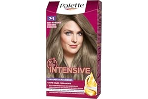 Schwarzkopf Palette Intensive Creme Color - Tinte 7.1 Rubio Medio Ceniza – Óptima cobertura de canas –Coloración Permanente de Cuidado con Aceite de Marula - Color duradero hasta 8 semanas