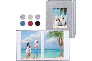 Vienrose Albumy fotograficzne małe 10x15 zdjęć 2 Pack Linen Cover z przednim oknem, Slip-in Album 26 stron z 52 zdjęciami, przechowywać dzieła sztuki lub pocztówki