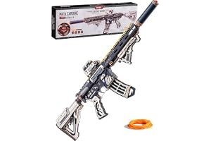 ROKR M416 3D mekanisk avfyrare modell byggsats för vuxna 410 delar taktisk stil gör-det-själv träpussel interaktivt elastiskt