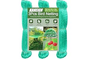 KAHEIGN 3 Piezas Red Anti-pájaros, 2m x 10m Jardín Red De Malla De Plantas Malla Para árboles Frutales Para Viñedos, Hortalizas, Flores, Plantas, Cercas (Verde)