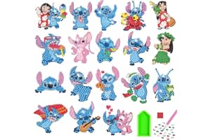 OOSHEON 18PCS DIY 5D Diamond Painting Kit Completo per Bambini, Pittura Diamante 5D Fai da Te con Strumenti Fai da Te, Fai da Te per Diamond Painting DIY, Diamond Painting Animali (Blu)