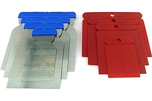 JOSANG 8tlg Set Japanspachtel im Bundle aus 4er Set Flächenspachtel mit Stahlblatt Säurefest + 4er Set Kunststoff-Japanspachtel fexibel Qualitätswerkzeug für Profis Made in Germany