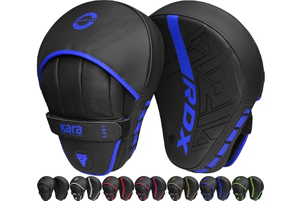 RDX Pattes d'ours Boxe MMA Incurvé Art Martiaux Bouclier Pao Muay Thai Kick Boxing Bouclier de Frappe Maya Hide Cuir Kara Cible D'entraînement Mitaines Focus Pads Sports de Combat Taekwondo Noir