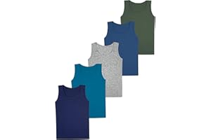 LOREZA ® 5 Jungen Unterhemden Baumwolle Tank Top - Basics