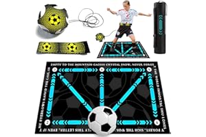 YUJUVI Tapis Football Entrainement Kit Entrainement Foot Entrainement Football Ceinture Football Kick Tapis D'entraînement de Football 90 x 60 cm Antidérapant Tapis de Foot