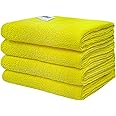 SOFTSPUN Microfiber Cloth 40x60 Cms, 4 Piece Towel Set, 340 GSM (Yellow) Multi-Purpose Super Soft Absorbent Cleaning Towels for Home, Kitchen, Car, Cleans & Polishes Everything in Your Home.